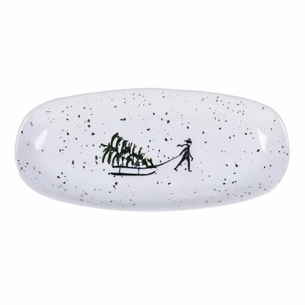 Ceramic Platter - Sledging Illustration