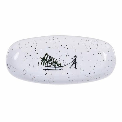Ceramic Platter - Sledging Illustration