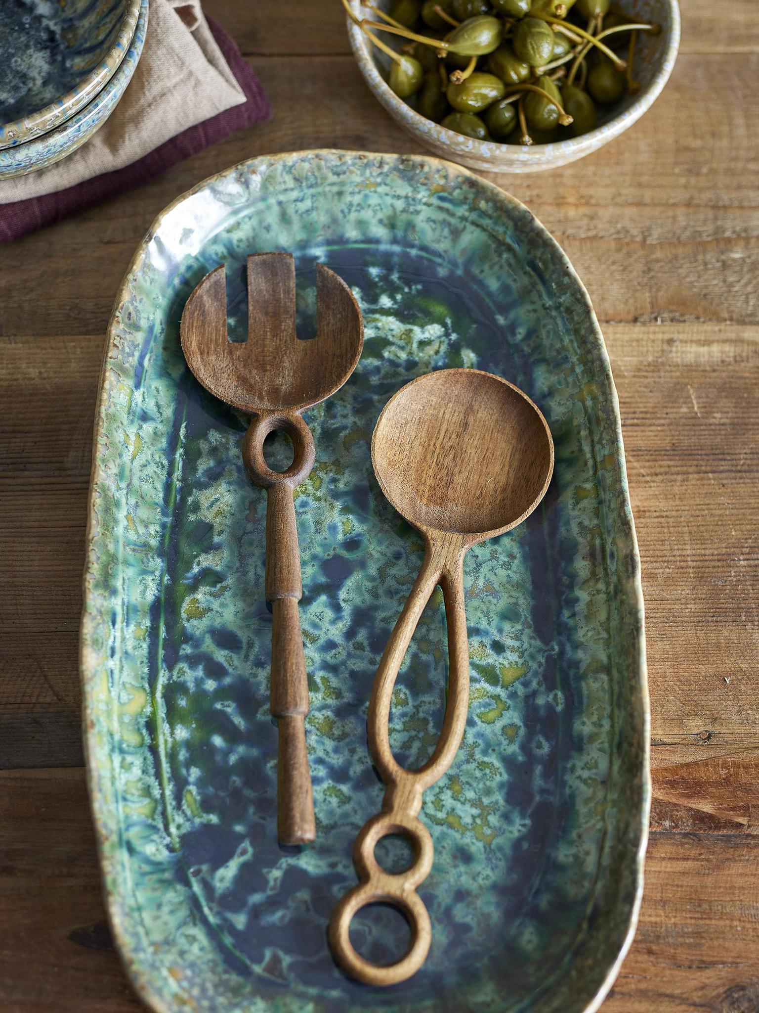Pinar Salad Servers, Nature, Acacia