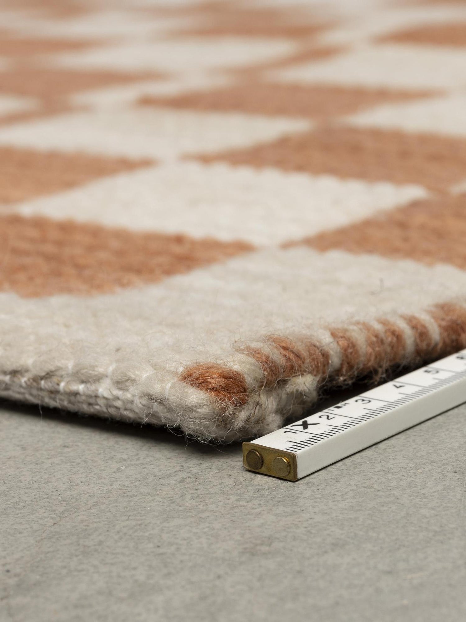 Checker Rug - Rust, Beige
