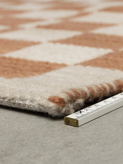Checker Rug - Rust, Beige