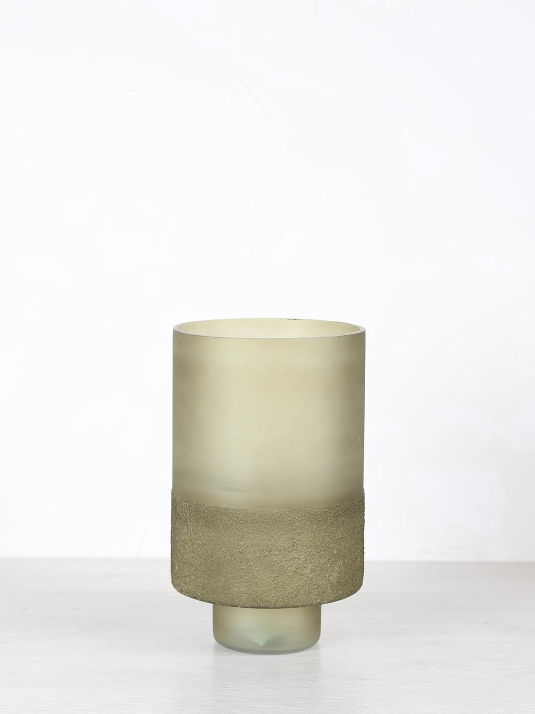 Miral Green Glass Round Stormlight - Frosted Bottom - 2 Sizes Available