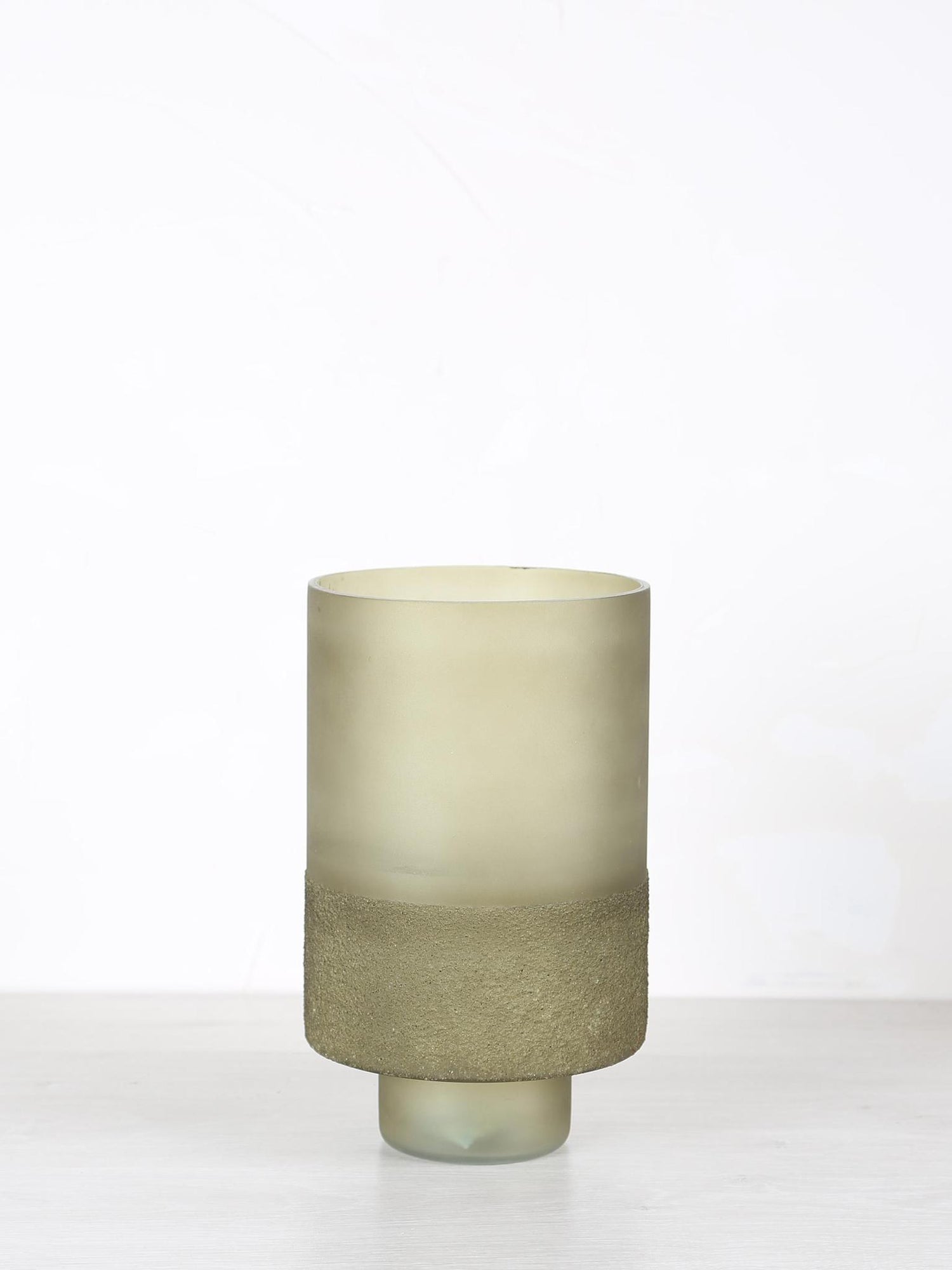 Miral Green Glass Round Stormlight - Frosted Bottom - 2 Sizes Available