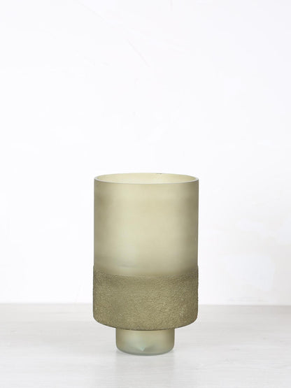 Miral Green Glass Round Stormlight - Frosted Bottom - 2 Sizes Available