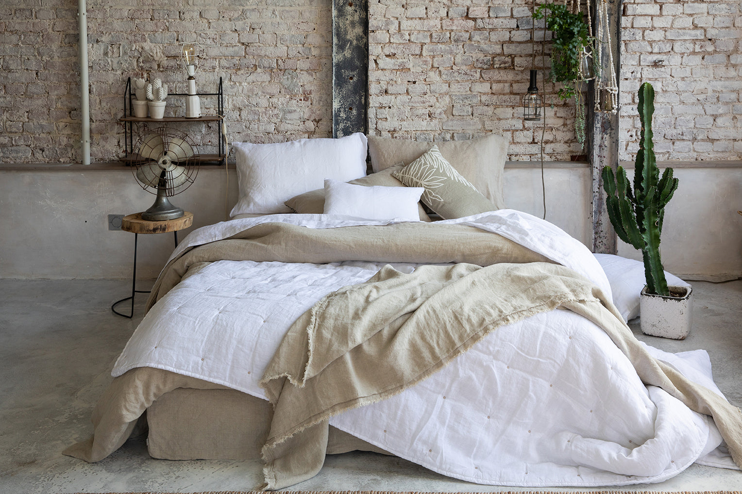 Zeff Stonewashed Linen Pillowcase Pair - Chalk