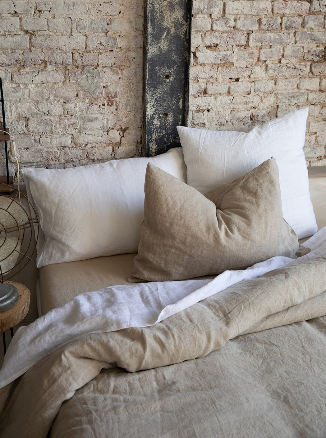 Zeff Stonewashed Linen 260 x 240cm Duvet Cover - Natural
