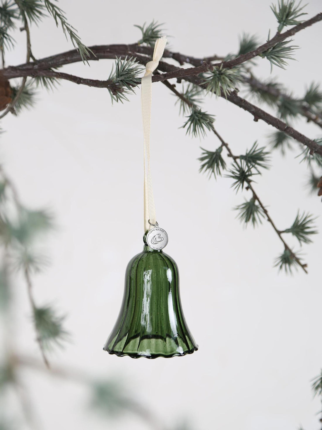 Glosille Glass ornament bell Flower Green