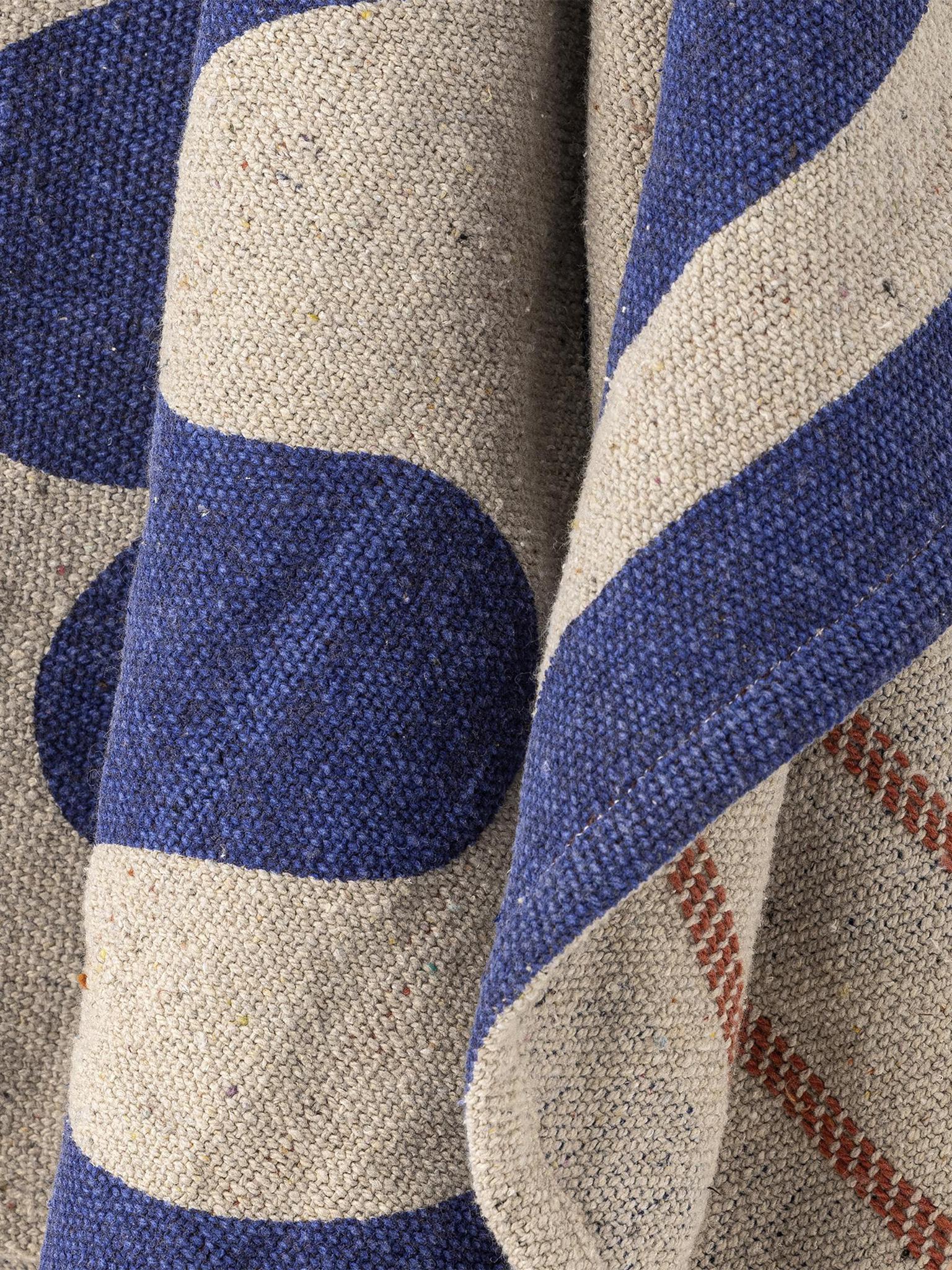 Eviaya Throw, Blue, Recycled Cotton