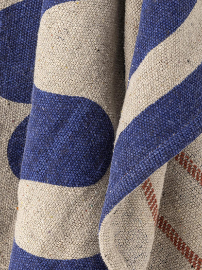 Eviaya Throw, Blue, Recycled Cotton