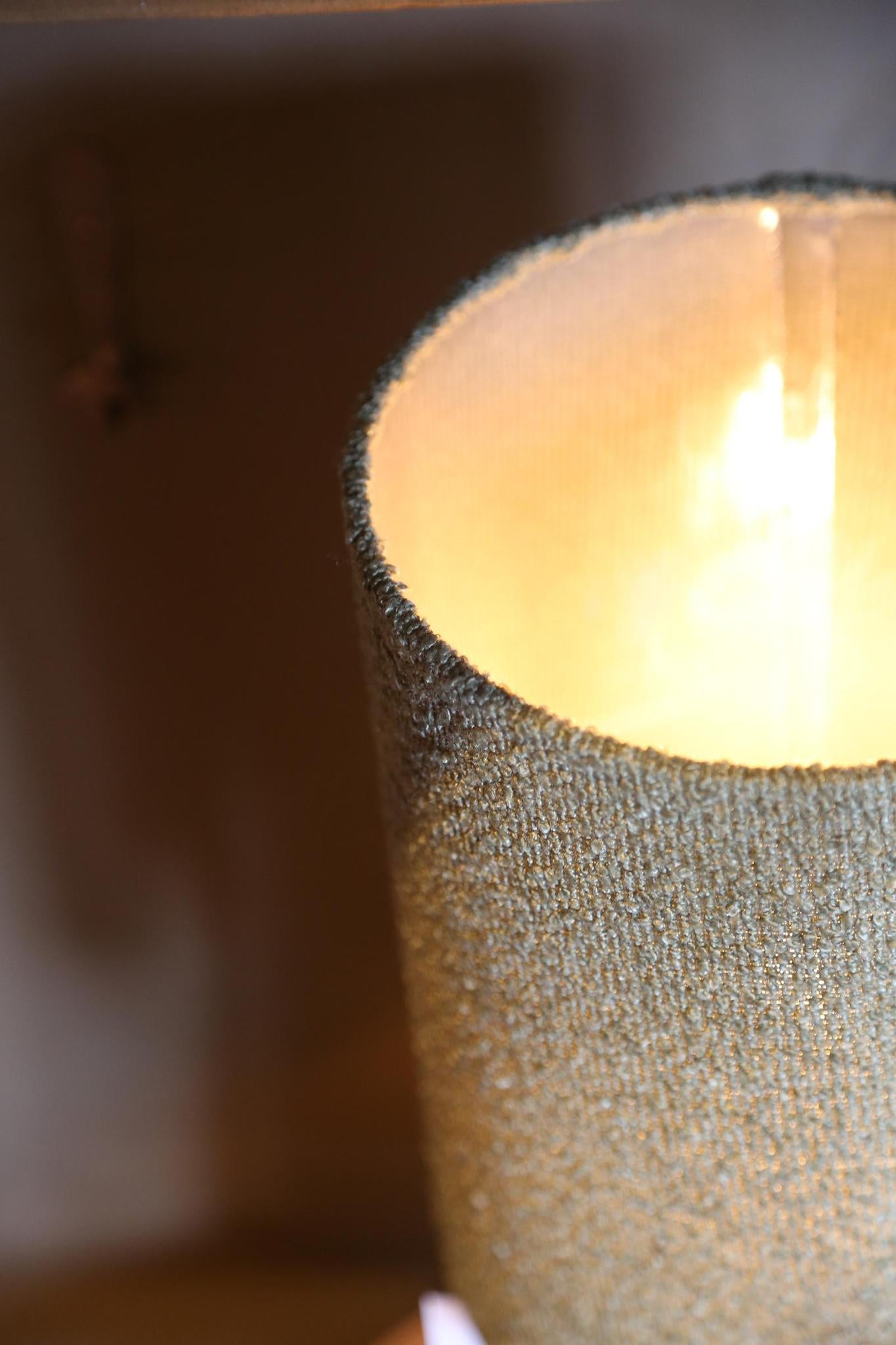 Catania Olive Green Bouclè Table Lamp