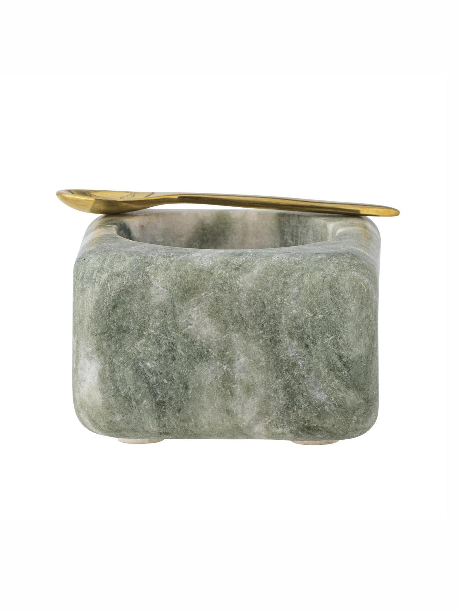 Noriko Salt Jar w/Spoon - Green - Marble