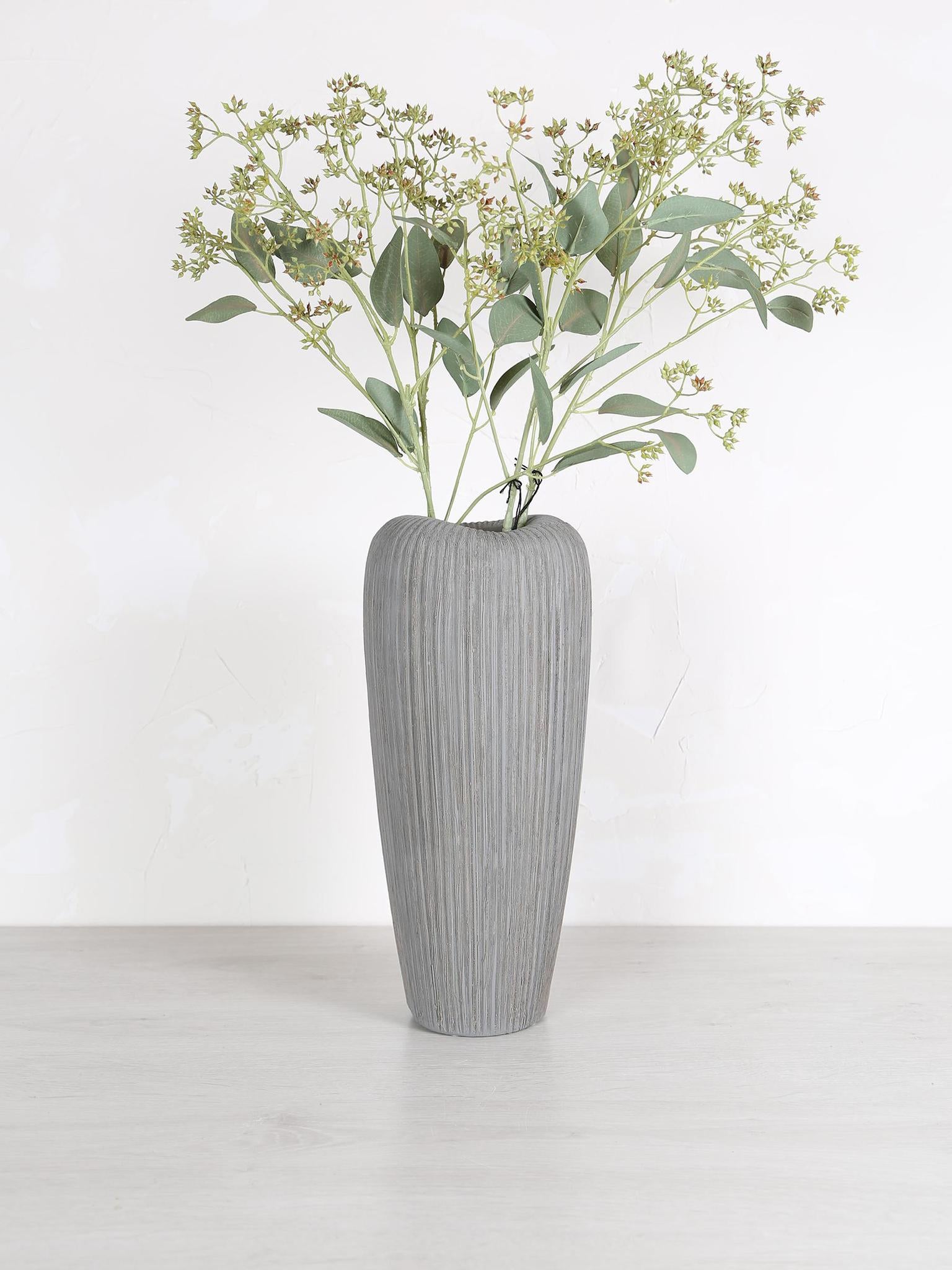 Faux Green Eucalyptus Spray With Seeds