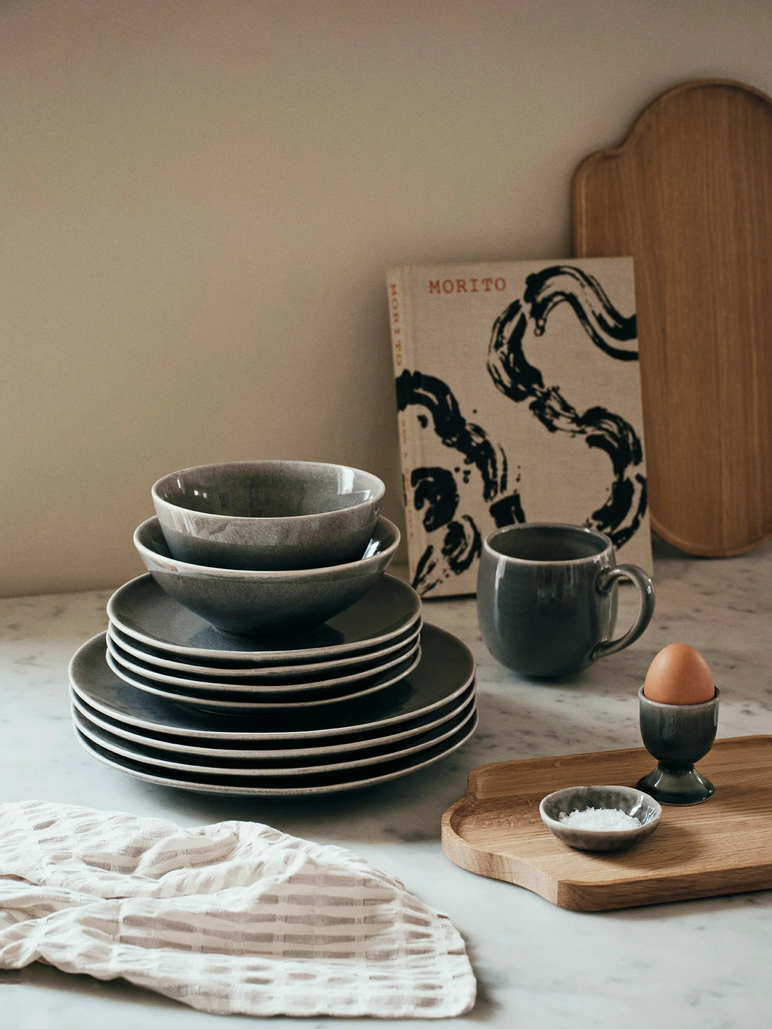 Broste Nordic Rain Stoneware Tea Cup - Set of 4