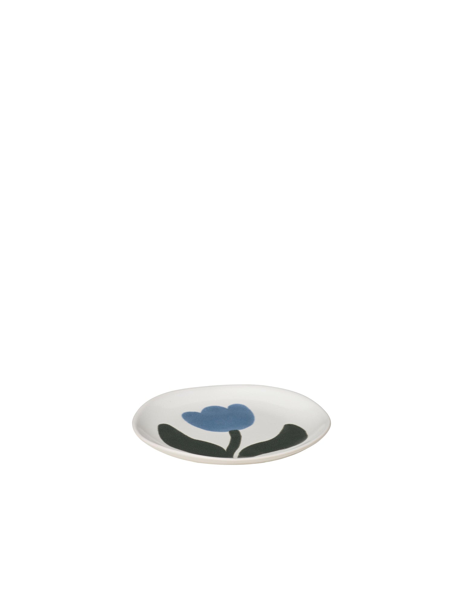 Broste Dora Set of 4 Small Side Plates - Dusty Blue/Agave Green