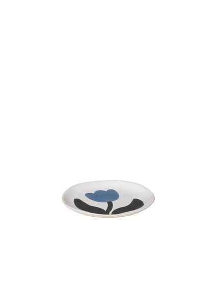 Broste Dora Set of 4 Small Side Plates - Dusty Blue/Agave Green