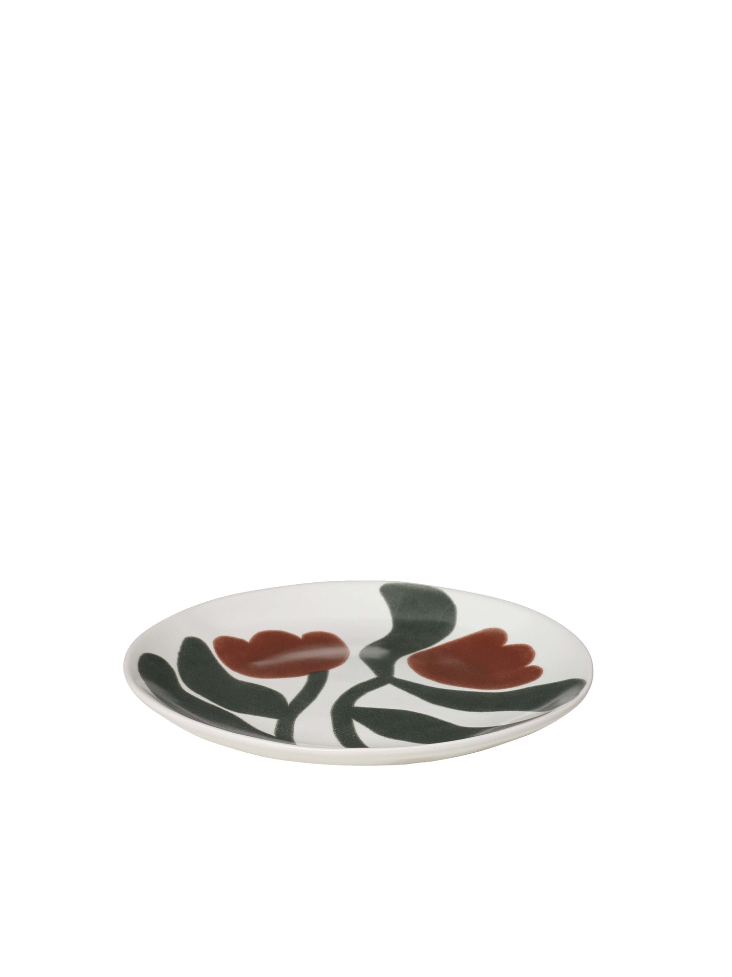 Broste Dora Set of 4 Side/Dessert Plates - Mocha Bisque/Agave Green