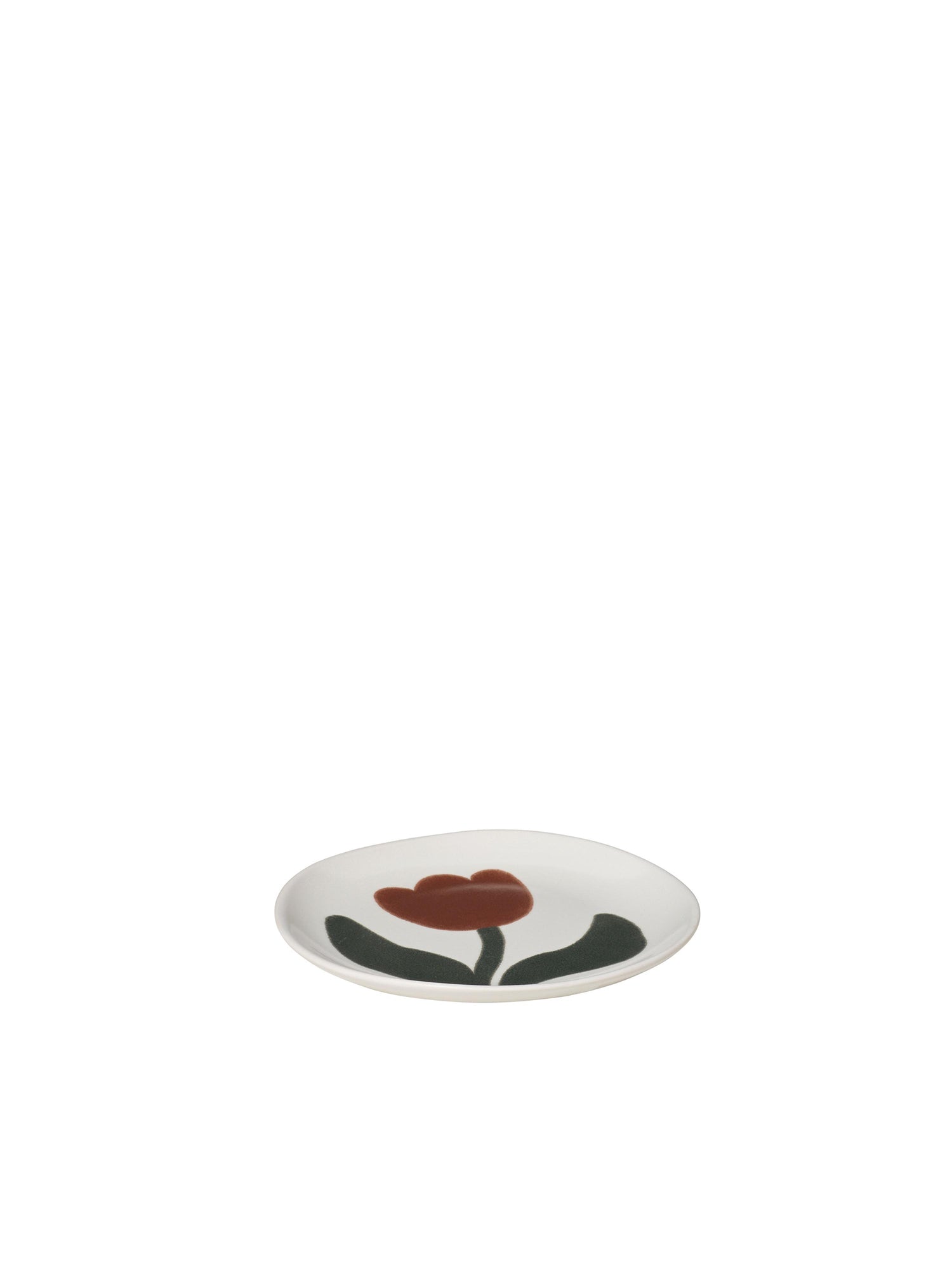 Broste Dora Set of 4 Small Side Plates - Mocha Bisque/Agave Green