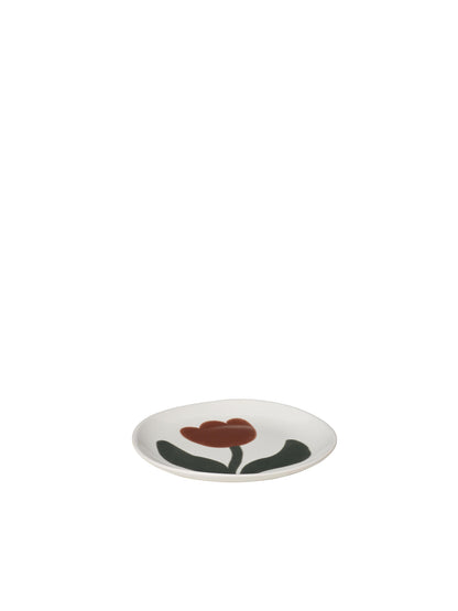 Broste Dora Set of 4 Small Side Plates - Mocha Bisque/Agave Green