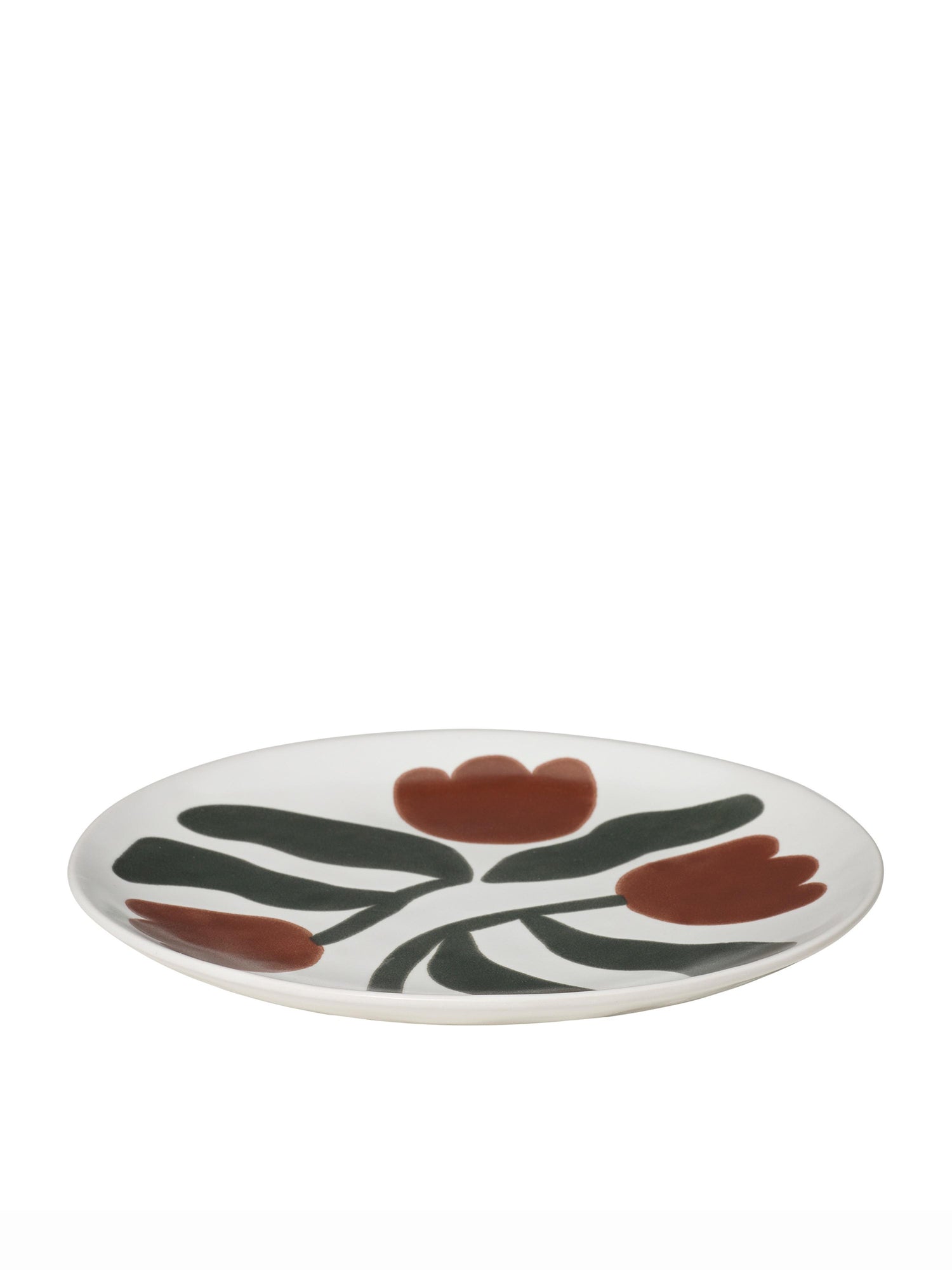 Broste Dora Set of 4 Dinner Plates - Mocha Bisque/Agave Green