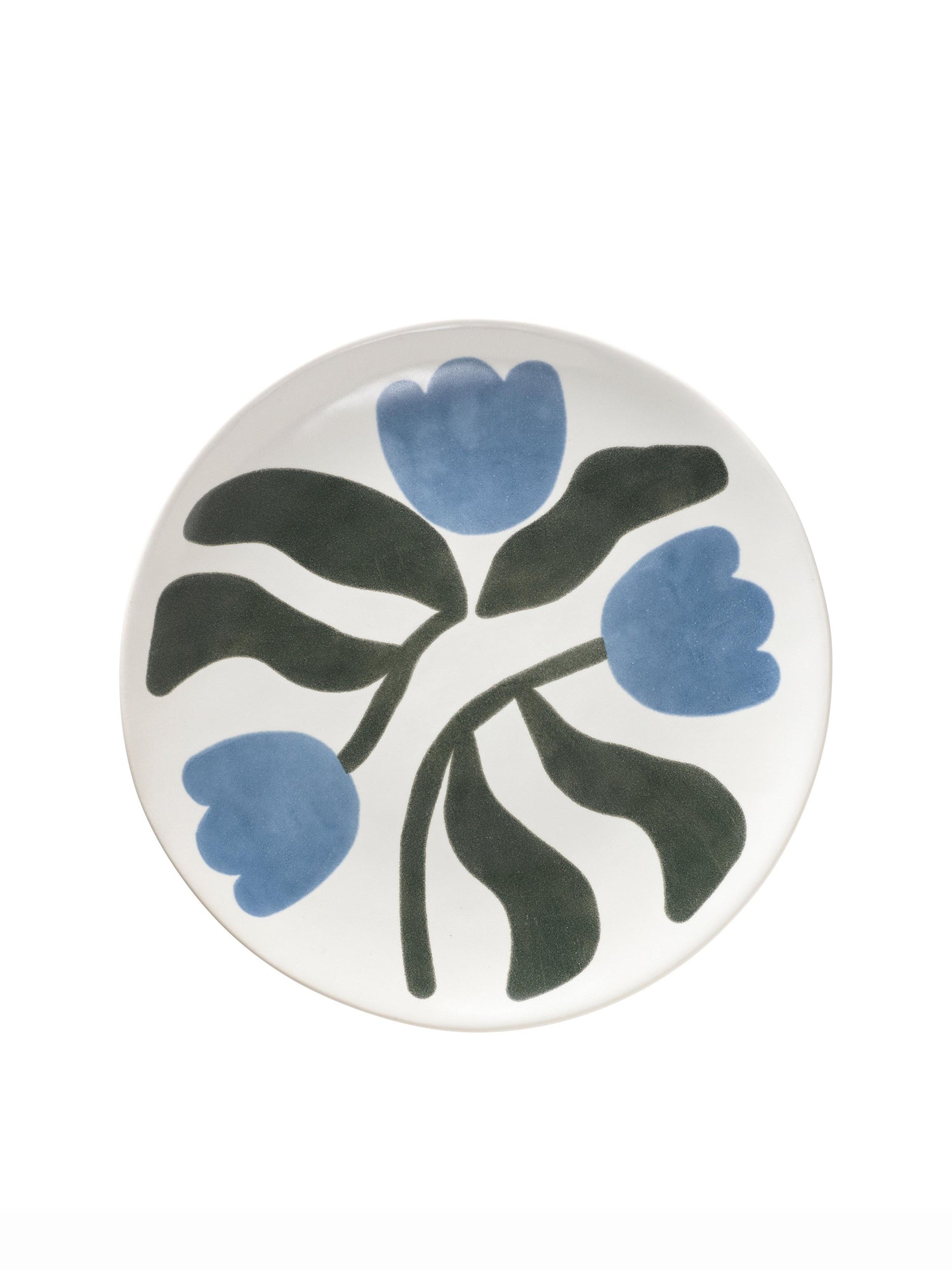 Broste Dora Set of 4 Dinner Plates - Dusty Blue/Agave Green