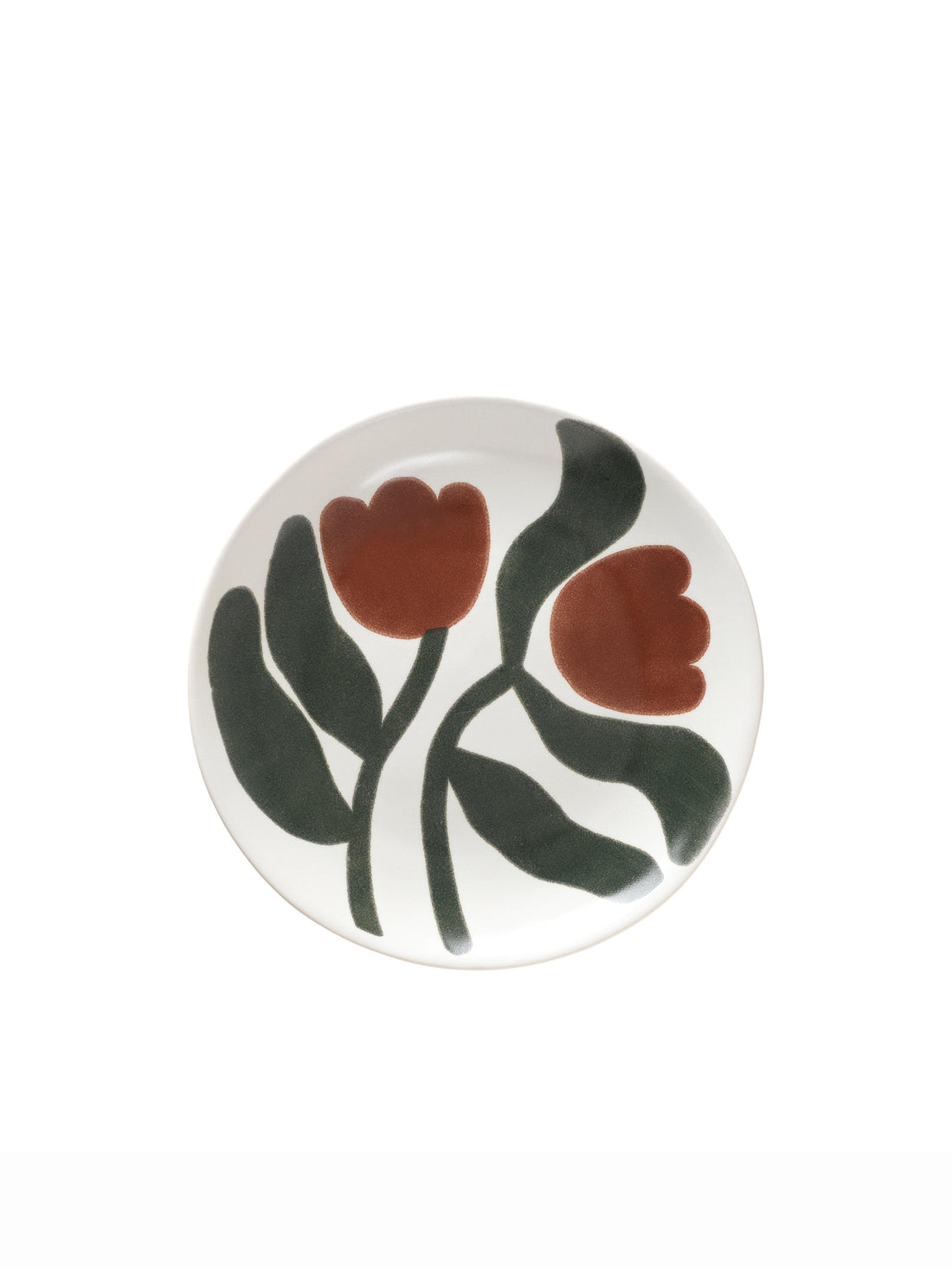 Broste Dora Set of 4 Side/Dessert Plates - Mocha Bisque/Agave Green