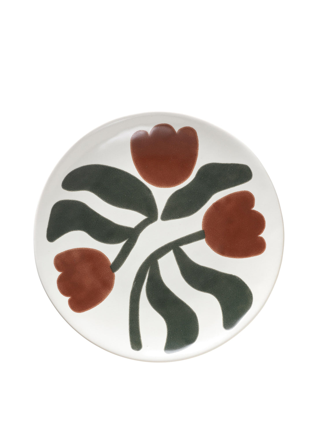 Broste Dora Set of 4 Dinner Plates - Mocha Bisque/Agave Green