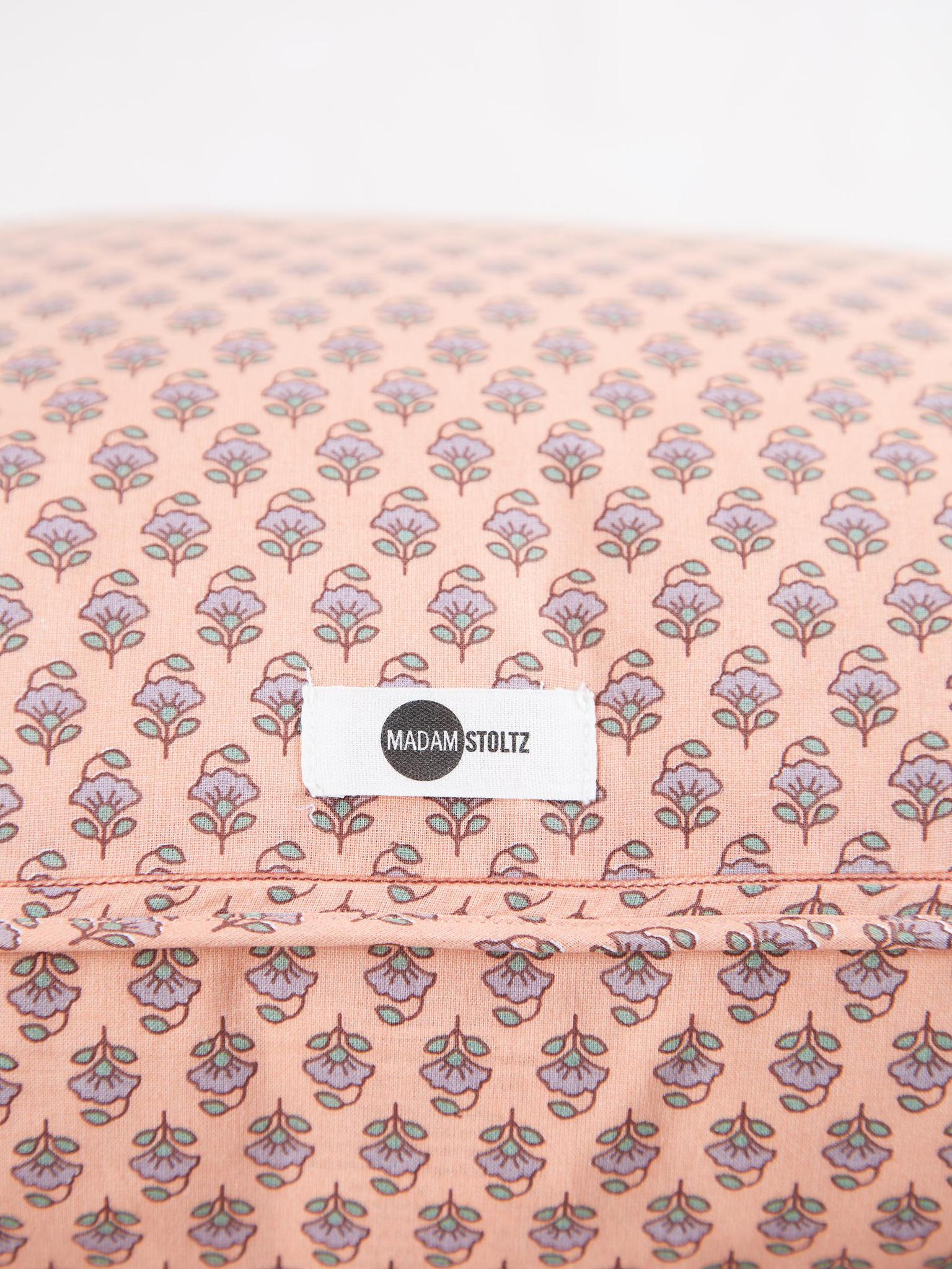 Coral, Lilac &amp; Green Printed Cushion