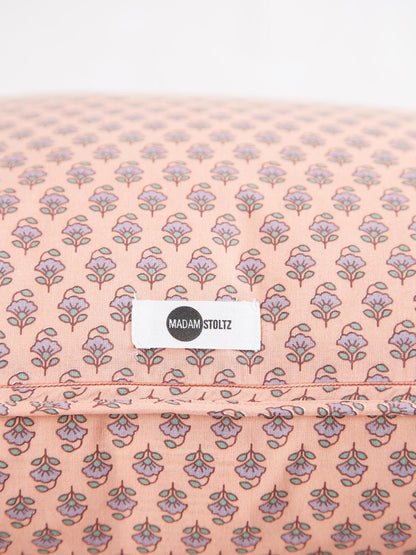 Coral, Lilac &amp; Green Printed Cushion
