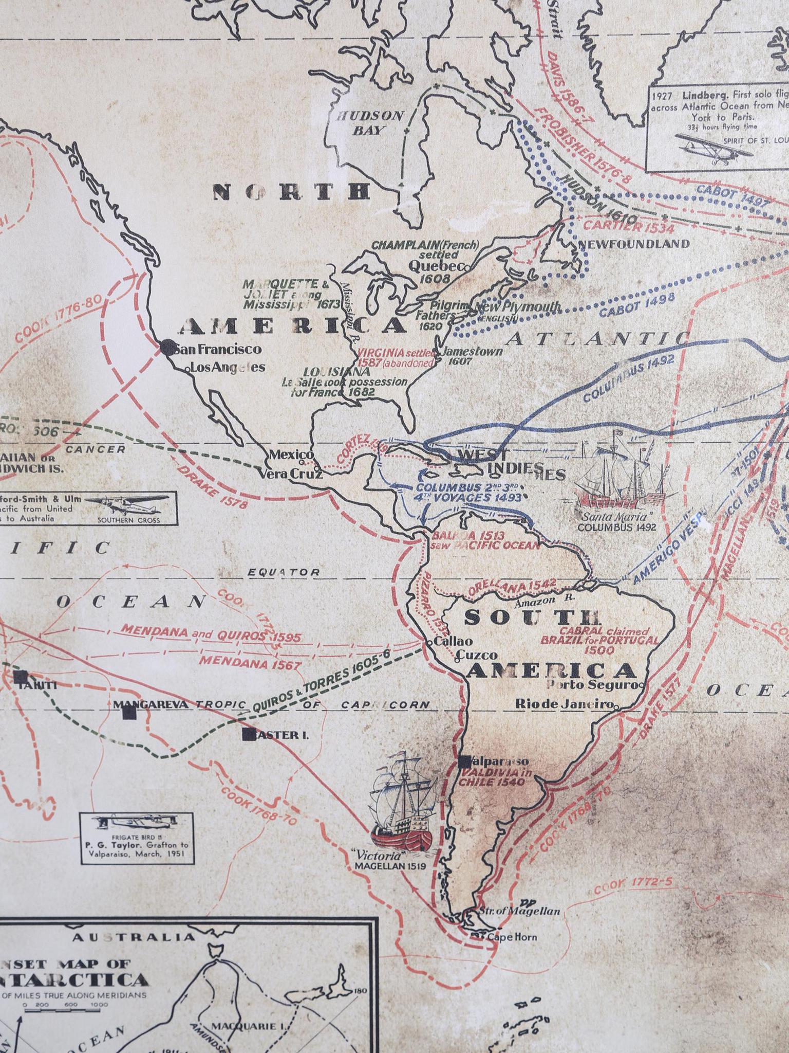 Wall Hanging World Exploration Map - Large