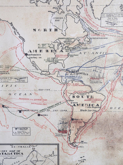 Wall Hanging World Exploration Map - Large