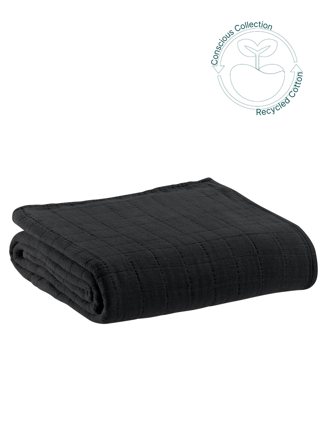 Lisa Recycled Stonewashed Throw - Black