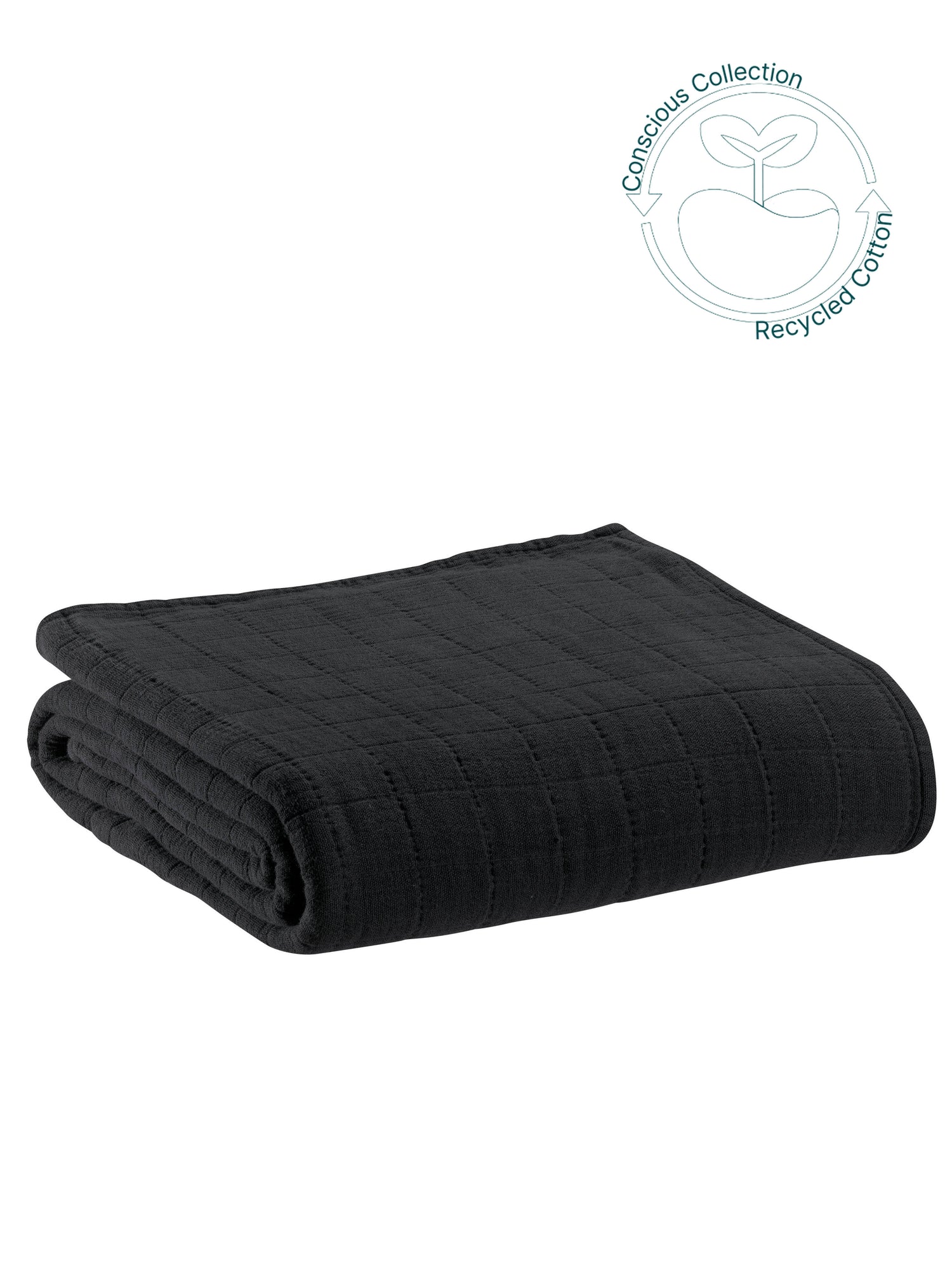 Lisa Recycled Stonewashed Throw - Black