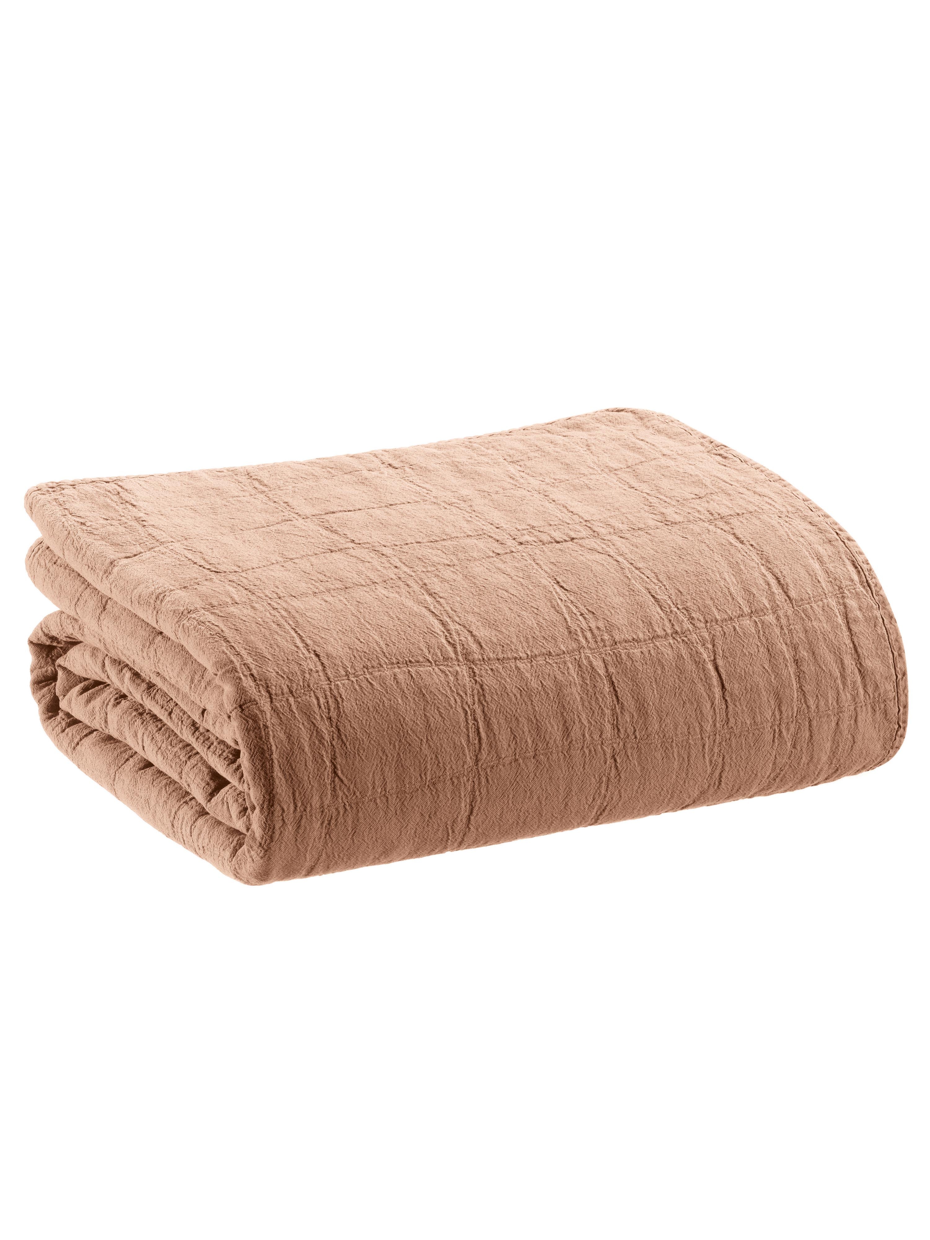 Large Titou Recycled Plaid Bed Throw  - Sugared Plum