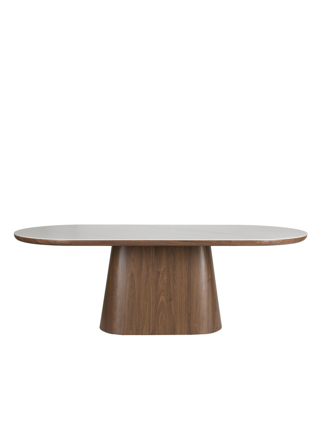 Almira Sintered Stone &amp; Wood Oval Dining Table - 2 Colours Available