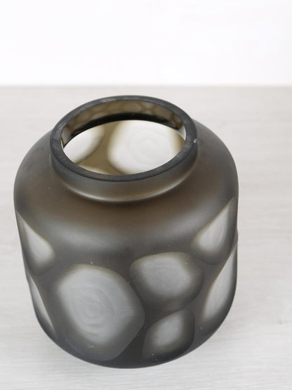 Azize Green Carved Glass Round Vase - 3 Sizes Available