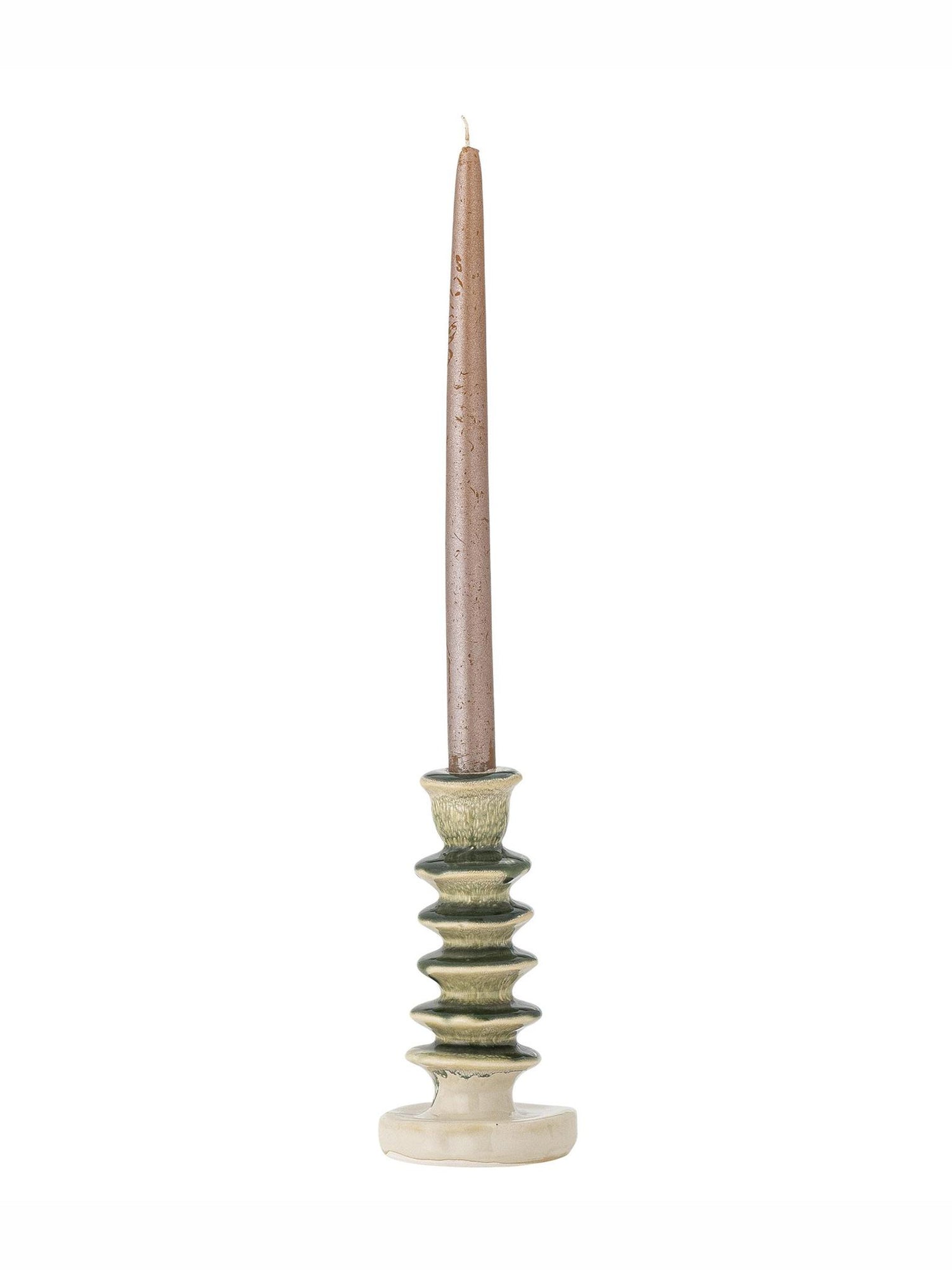 Cole Candle Holder, Green, Stoneware