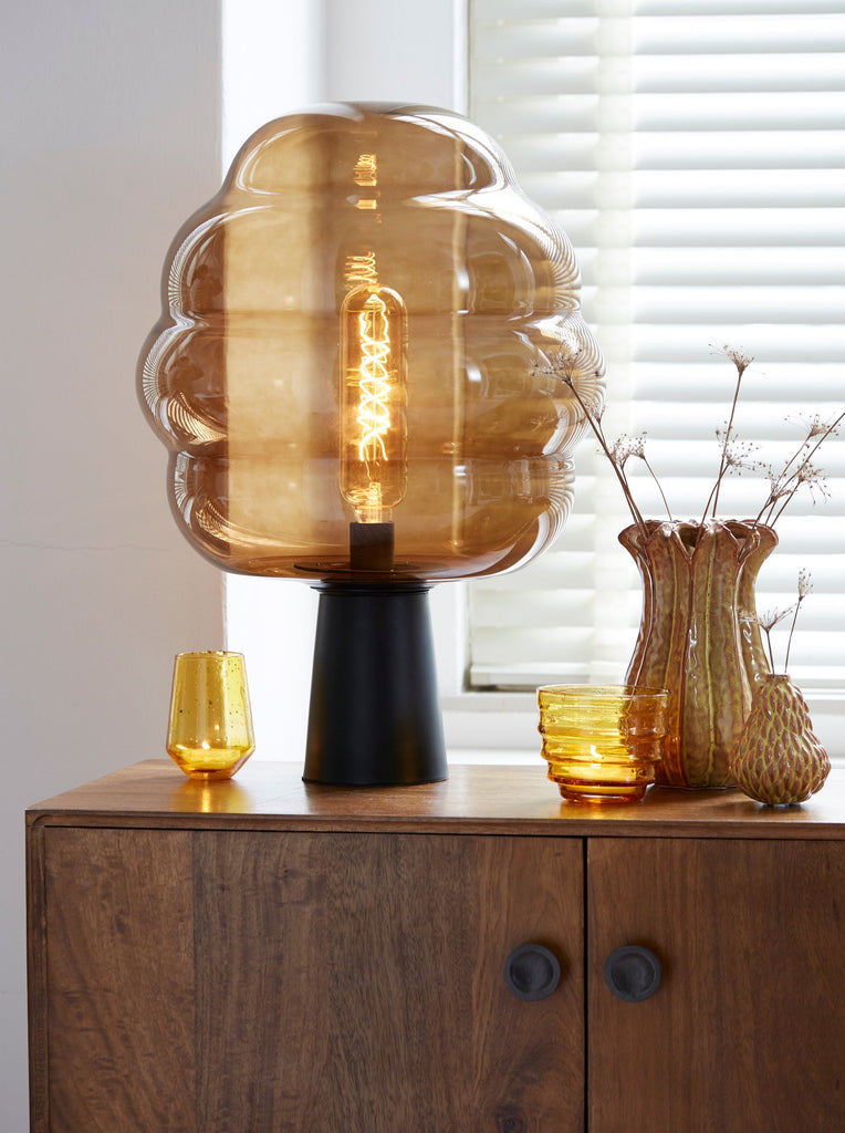 Brown glass clearance table lamp
