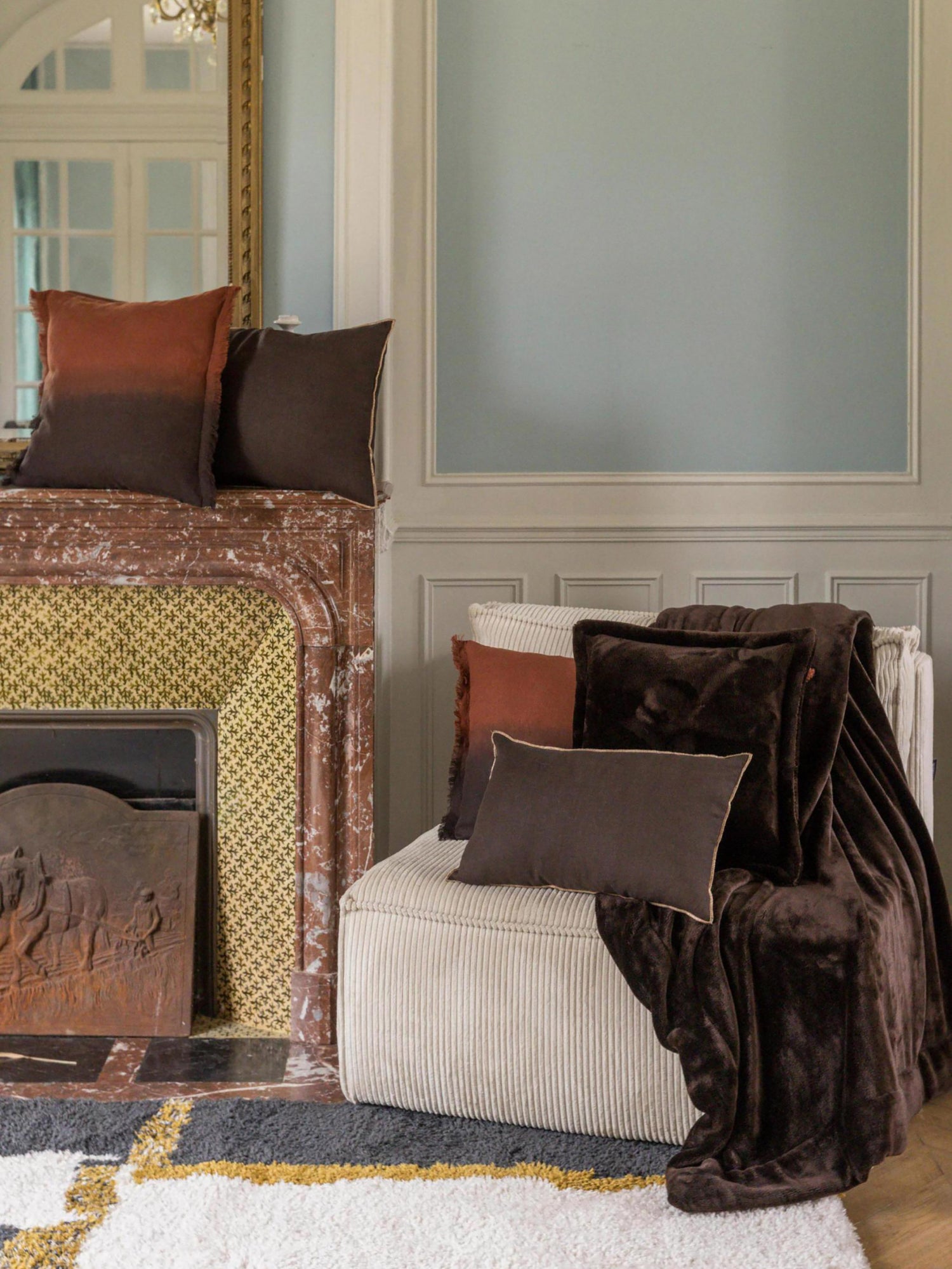 Ebony Zeff Cushion - Celeste - 2 Sizes Available