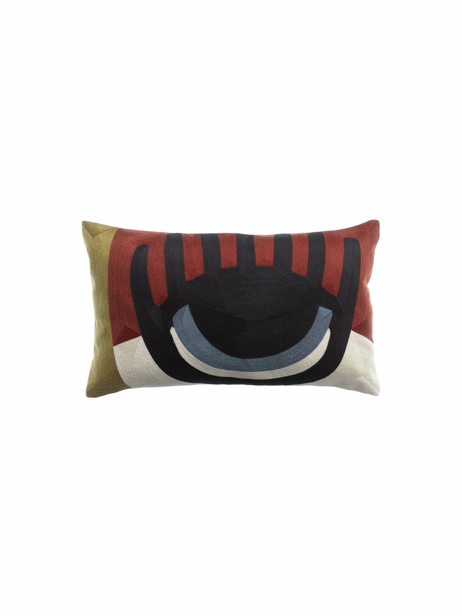 Farel Embroidered Cushion - Geranium -