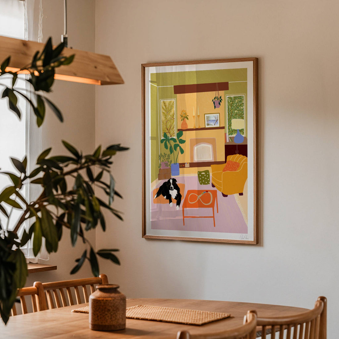 Woodland Home Art Print | Dog Lovers Wall Art