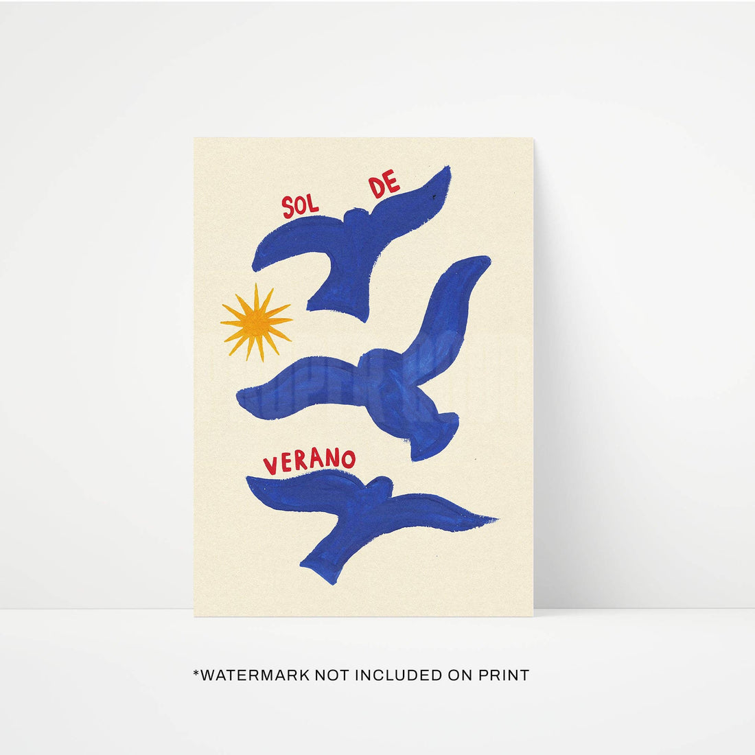 Seagulls Hand Painted Print