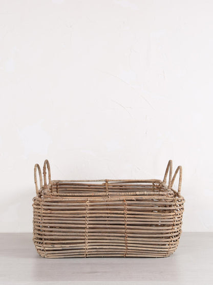 Harper Shallow Basket - Nature grey - 2 Sizes Available