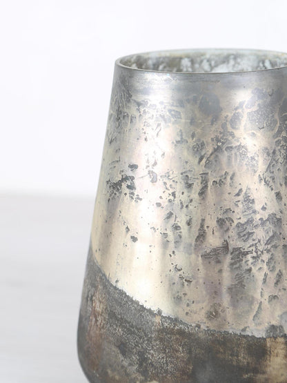 Travers Stormlight Glass Vase  - Grey Antique Finish - 3 Sizes Available