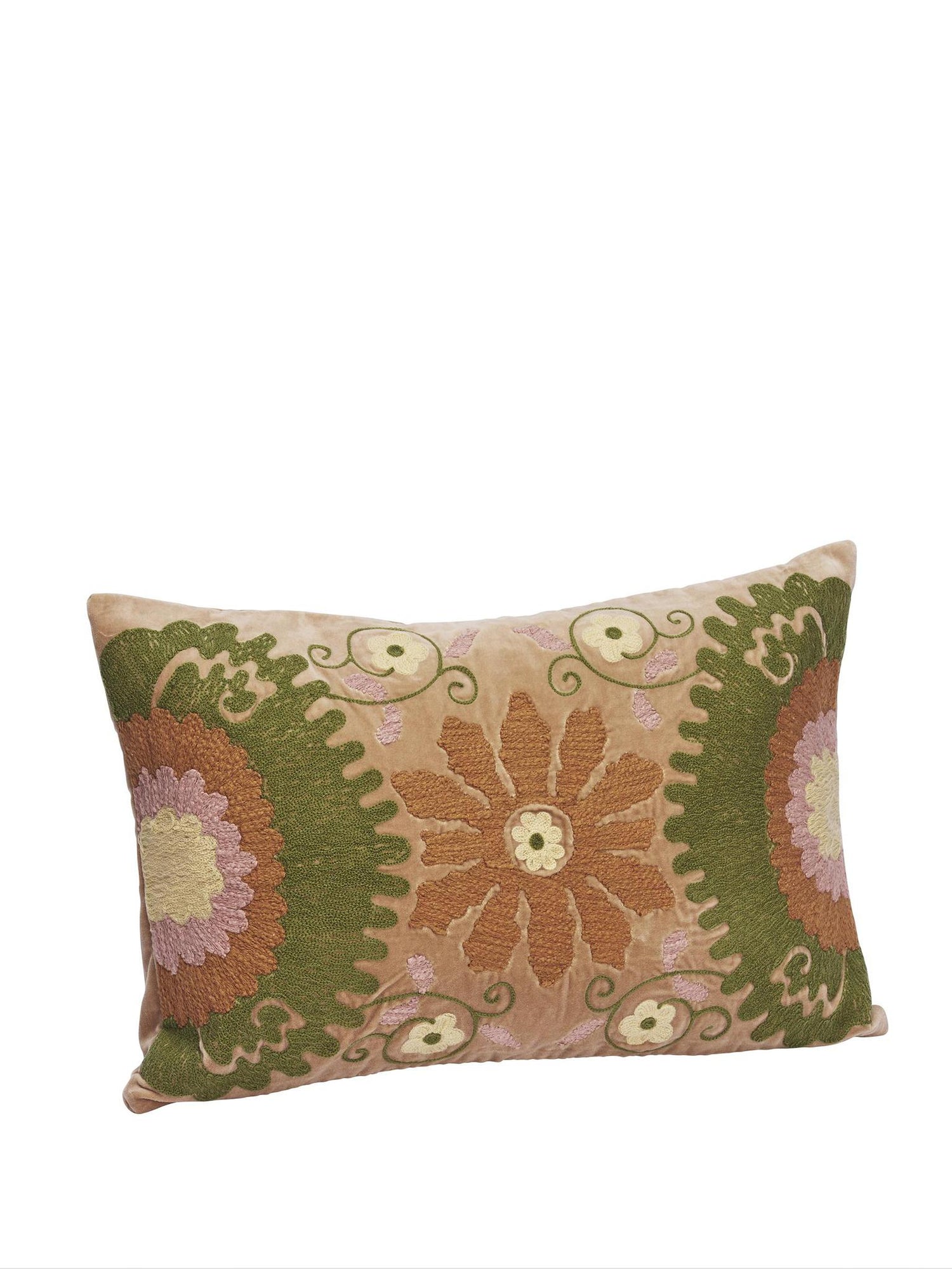 Suzani Embroidered velvet cushion - 2 Colour Options Available