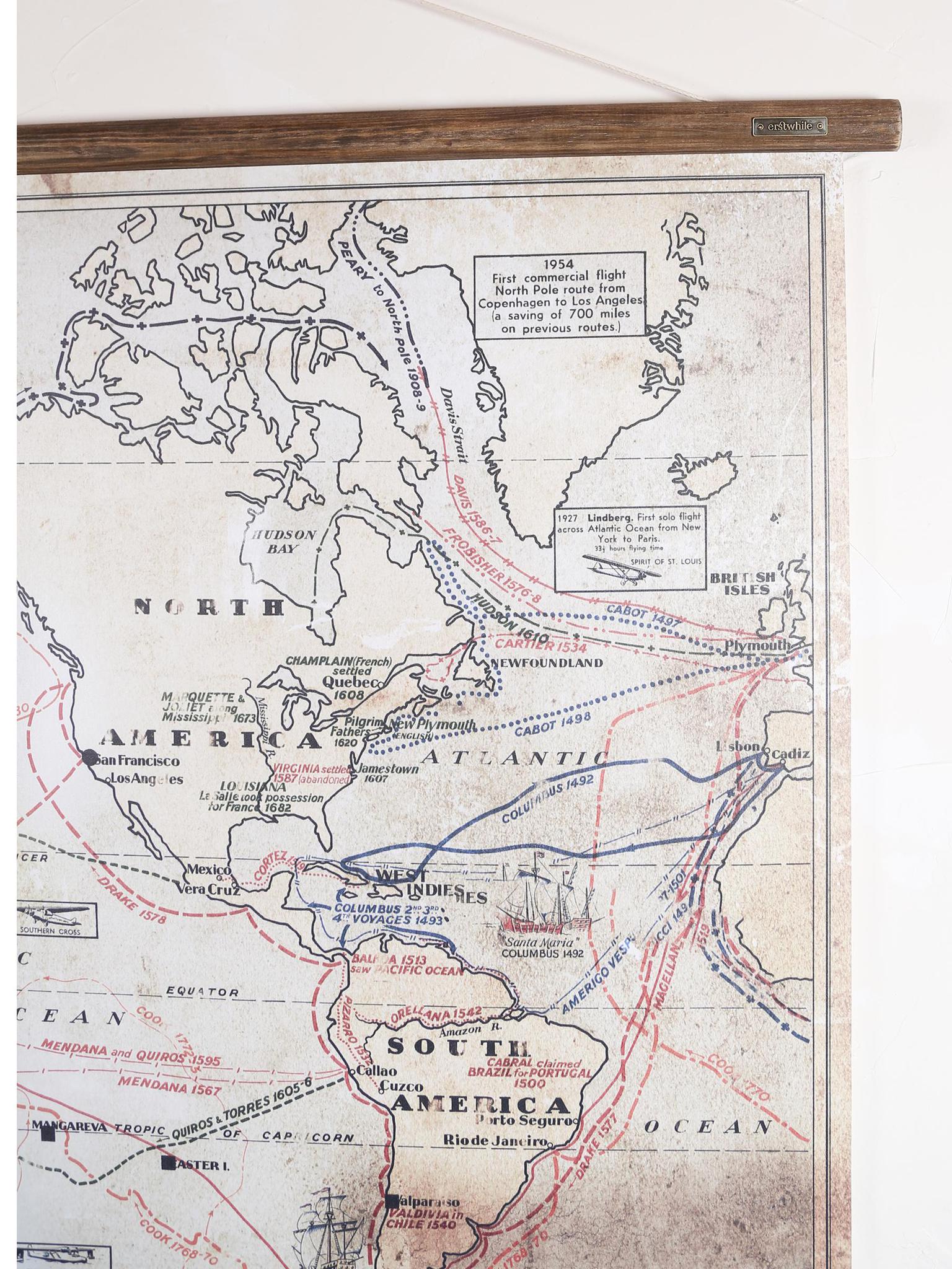 Wall Hanging World Exploration Map - Large