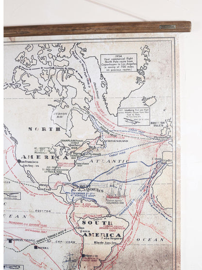 Wall Hanging World Exploration Map - Large