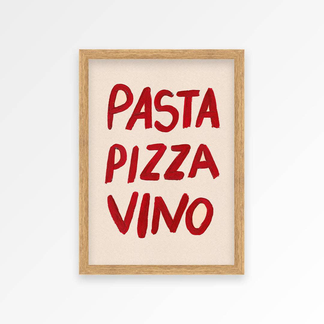 Pasta pizza Vino Print- 2 Sizes Available