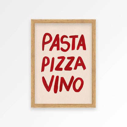 Pasta pizza Vino Print- 2 Sizes Available