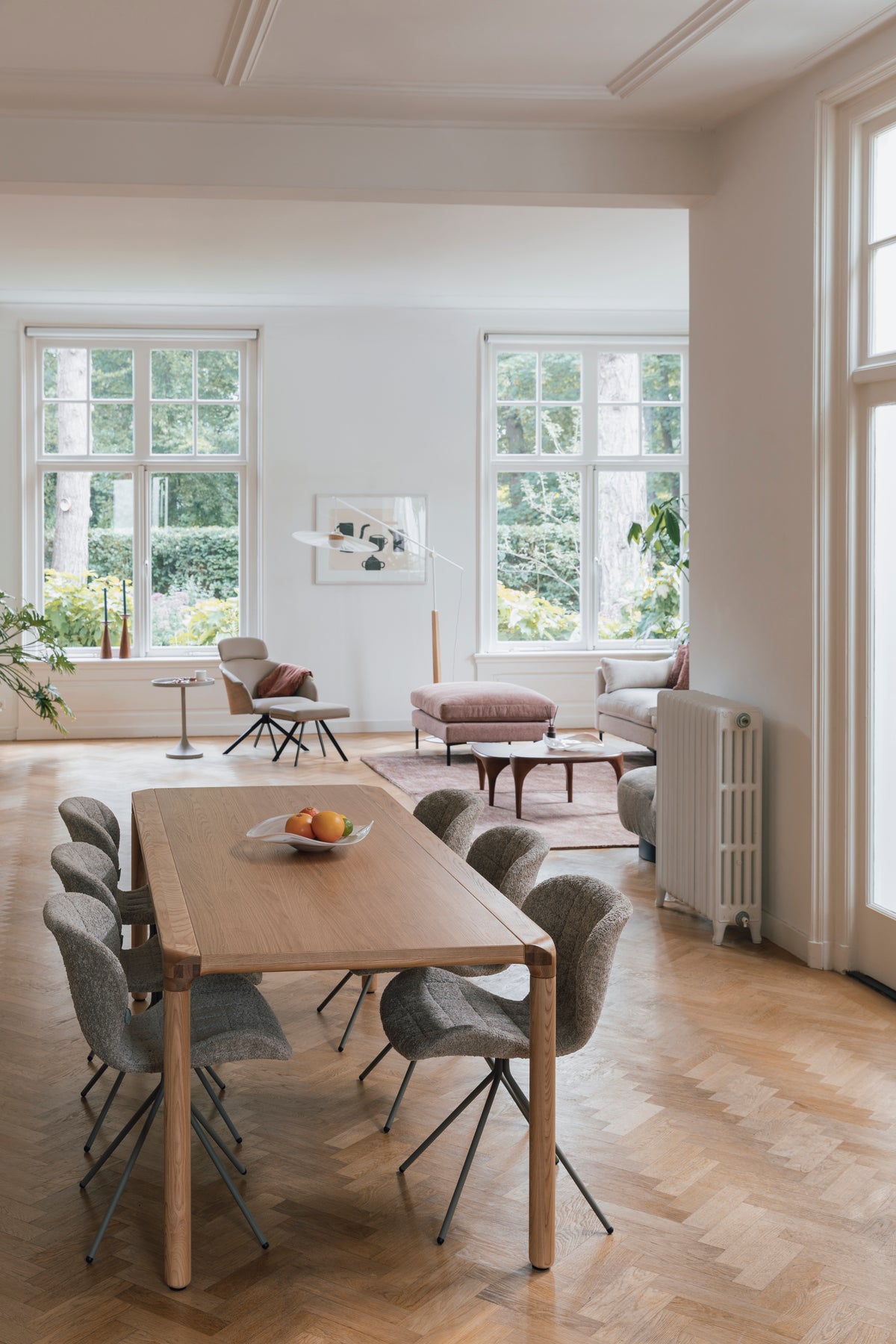 Storm Ash Wooden Dining Table - Natural - 180cm