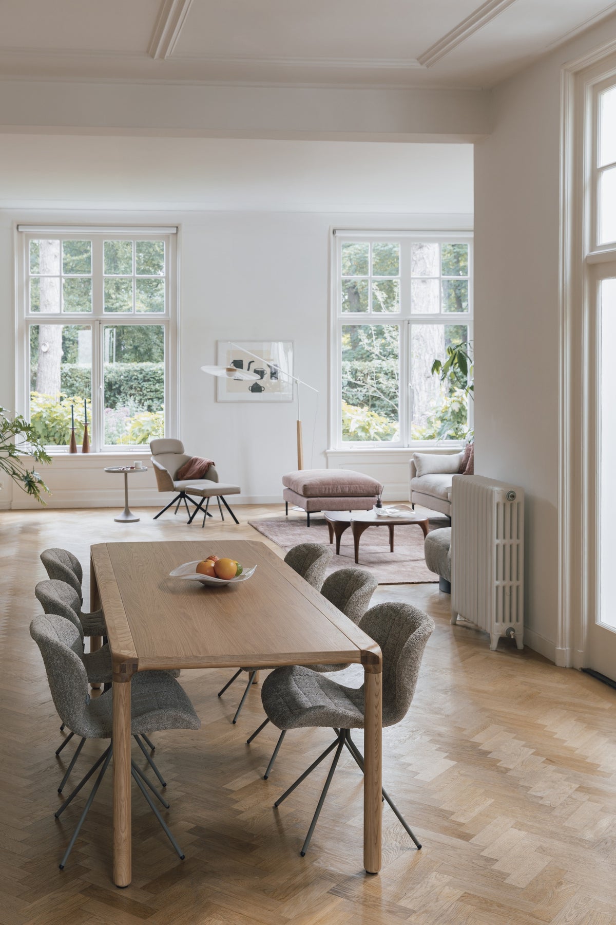 Storm Ash Wooden Dining Table - Natural - 180cm
